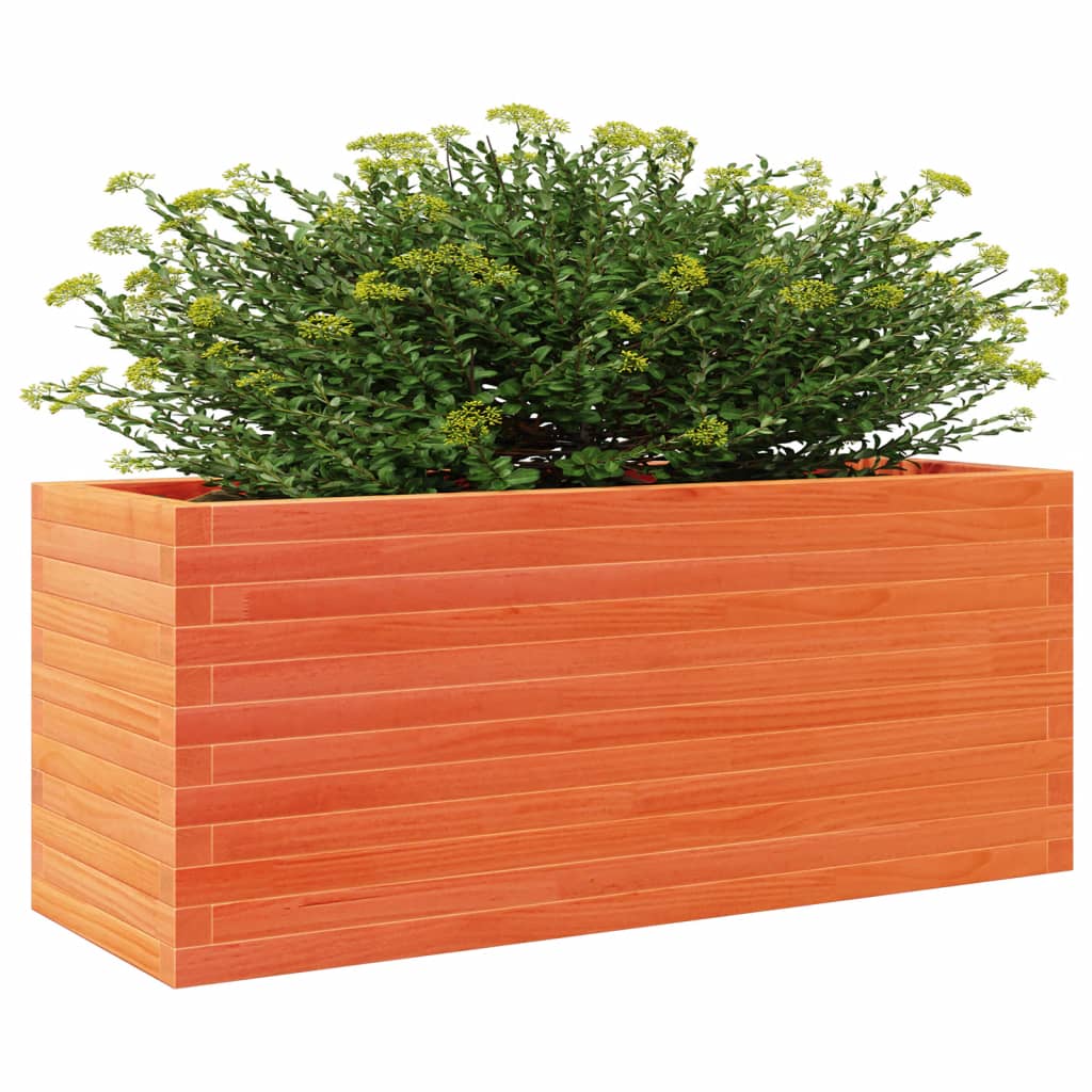 plantekasse 110x40x46 cm massivt fyrretræ gyldenbrun