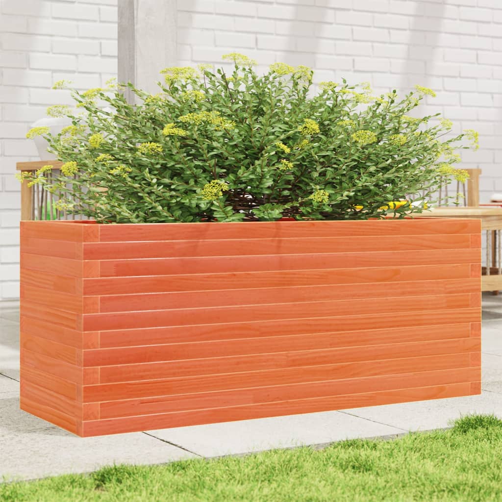 plantekasse 110x40x46 cm massivt fyrretræ gyldenbrun