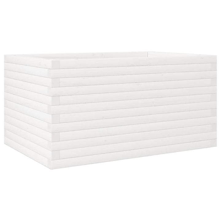 plantekasse 90x60x46 cm massivt fyrretræ hvid