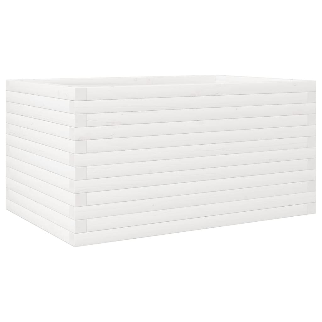 plantekasse 90x60x46 cm massivt fyrretræ hvid