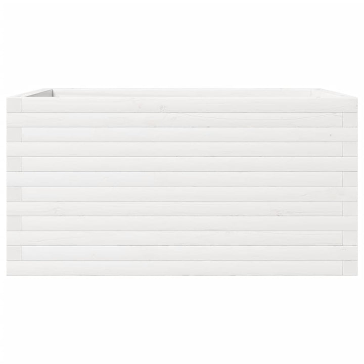 plantekasse 90x60x46 cm massivt fyrretræ hvid
