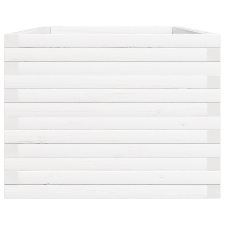 plantekasse 90x60x46 cm massivt fyrretræ hvid