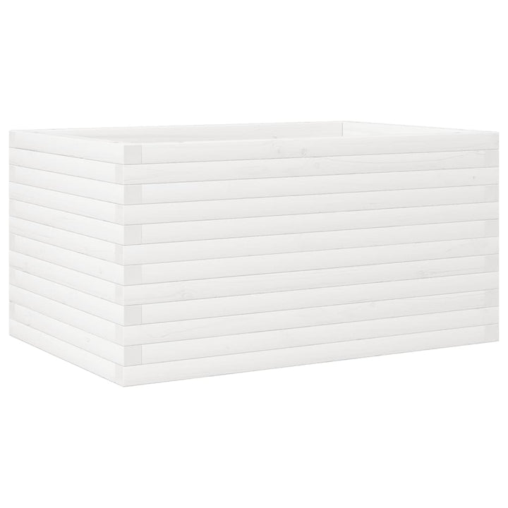 plantekasse 90x60x46 cm massivt fyrretræ hvid