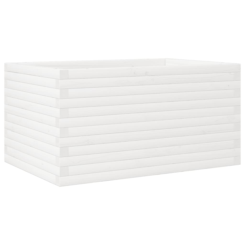 plantekasse 90x60x46 cm massivt fyrretræ hvid