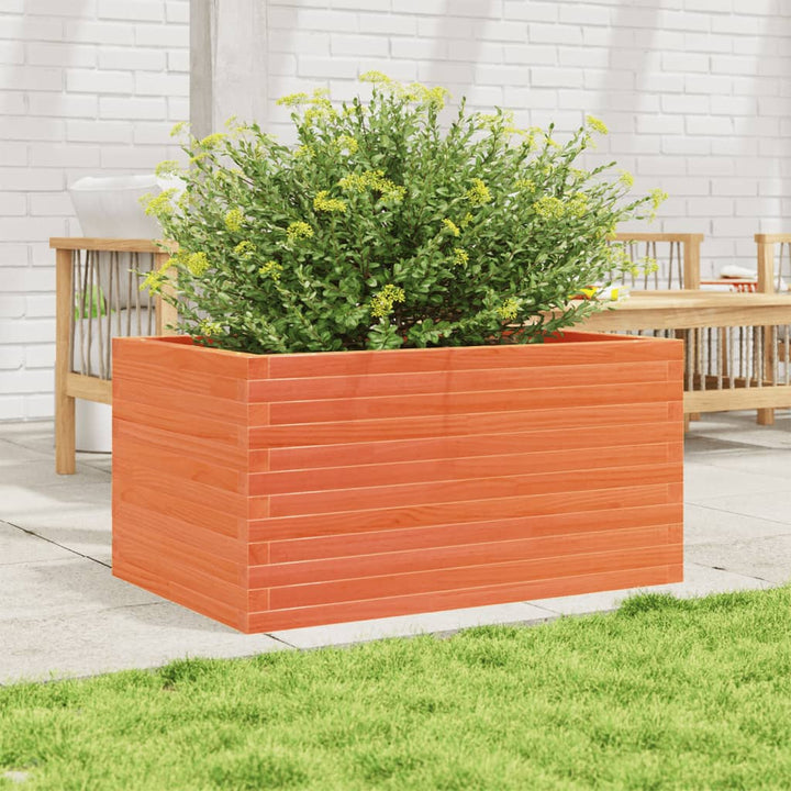 plantekasse 90x60x46 cm massivt fyrretræ gyldenbrun