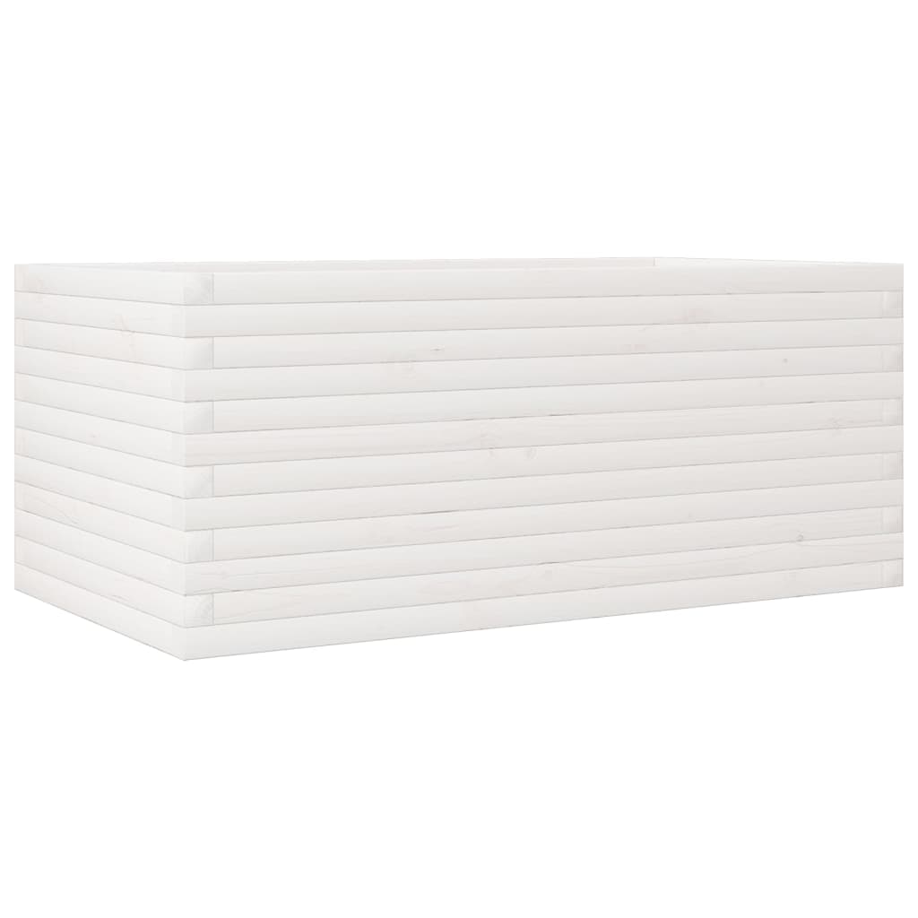 plantekasse 110x60x46 cm massivt fyrretræ hvid