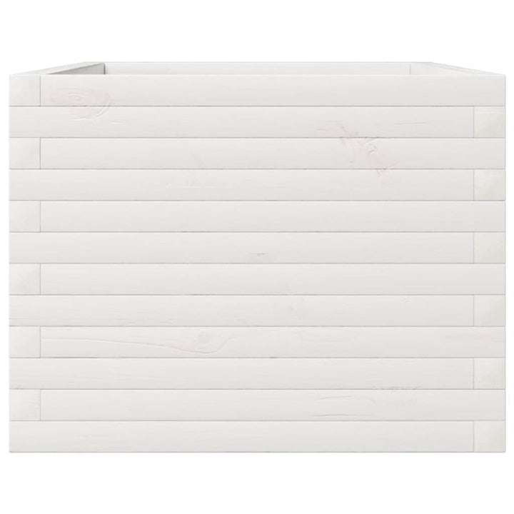 plantekasse 110x60x46 cm massivt fyrretræ hvid