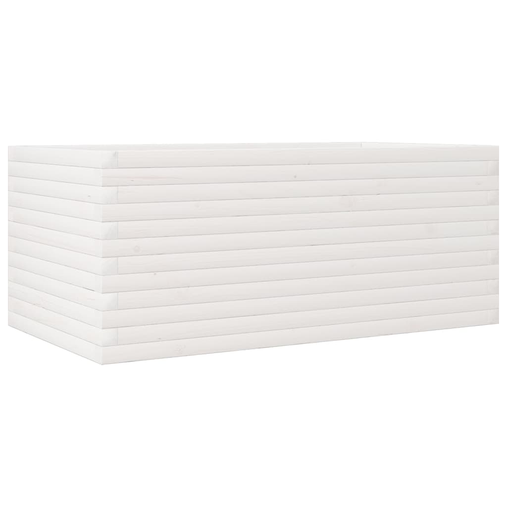 plantekasse 110x60x46 cm massivt fyrretræ hvid