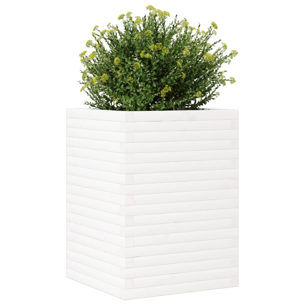 plantekasse 50x50x68,5 cm massivt fyrretræ hvid