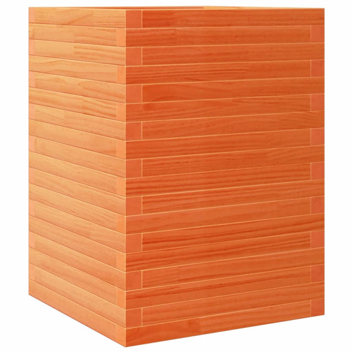plantekasse 50x50x68,5 cm massivt fyrretræ gyldenbrun