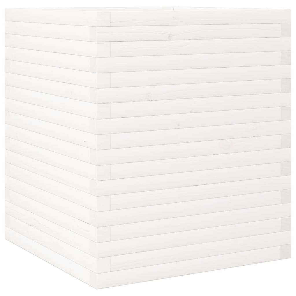 plantekasse 60x60x68,5 cm massivt fyrretræ hvid