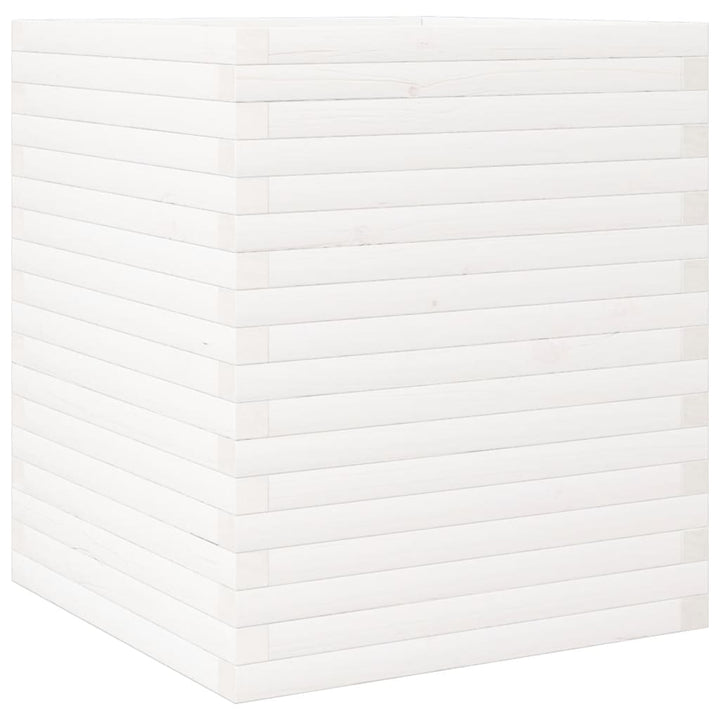 plantekasse 60x60x68,5 cm massivt fyrretræ hvid