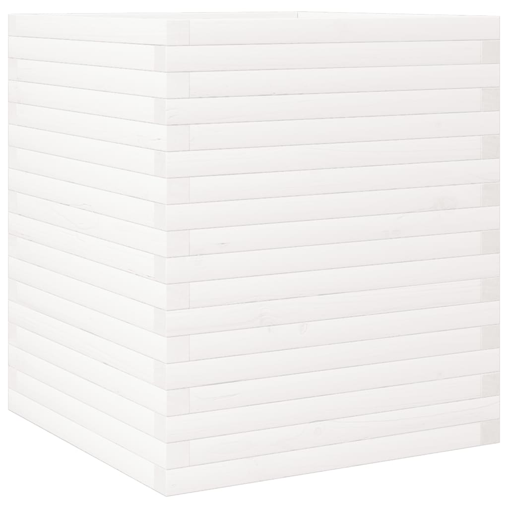 plantekasse 60x60x68,5 cm massivt fyrretræ hvid