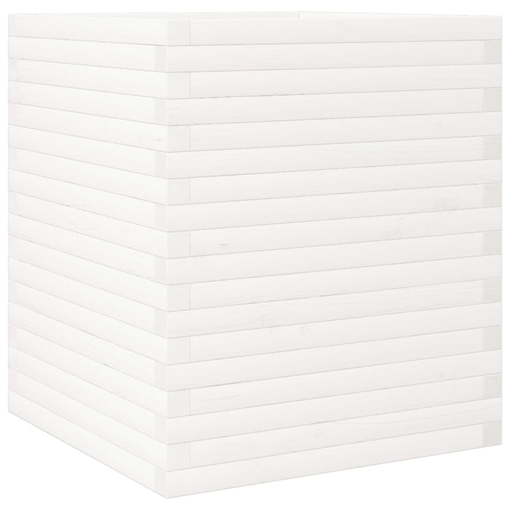 plantekasse 60x60x68,5 cm massivt fyrretræ hvid