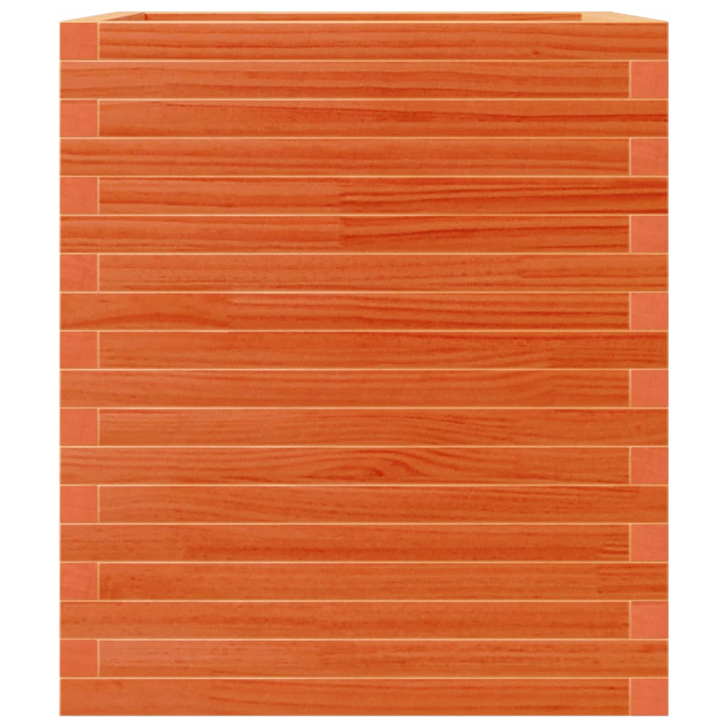 plantekasse 60x60x68,5 cm massivt fyrretræ gyldenbrun