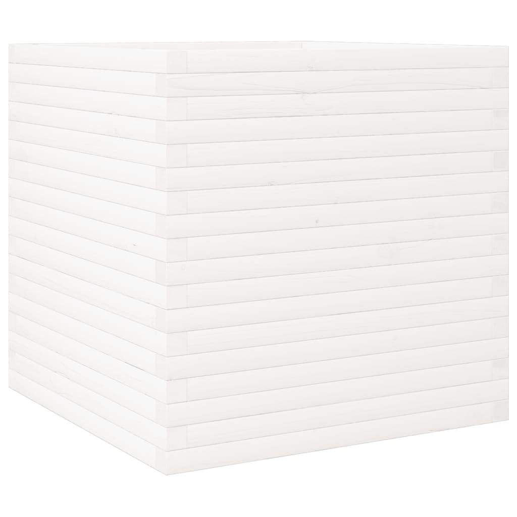 plantekasse 70x70x68,5 cm massivt fyrretræ hvid