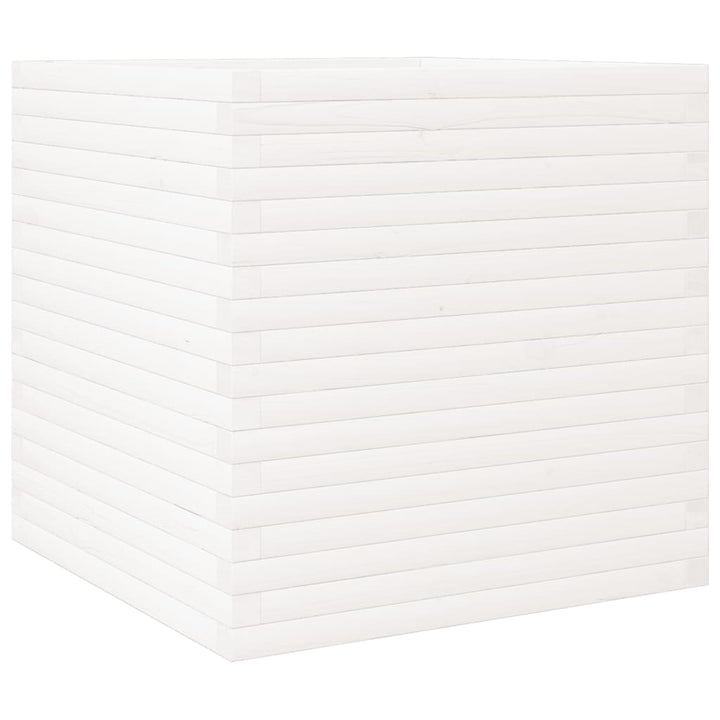 plantekasse 70x70x68,5 cm massivt fyrretræ hvid