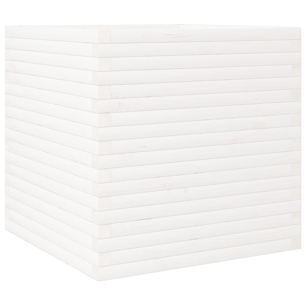 plantekasse 70x70x68,5 cm massivt fyrretræ hvid