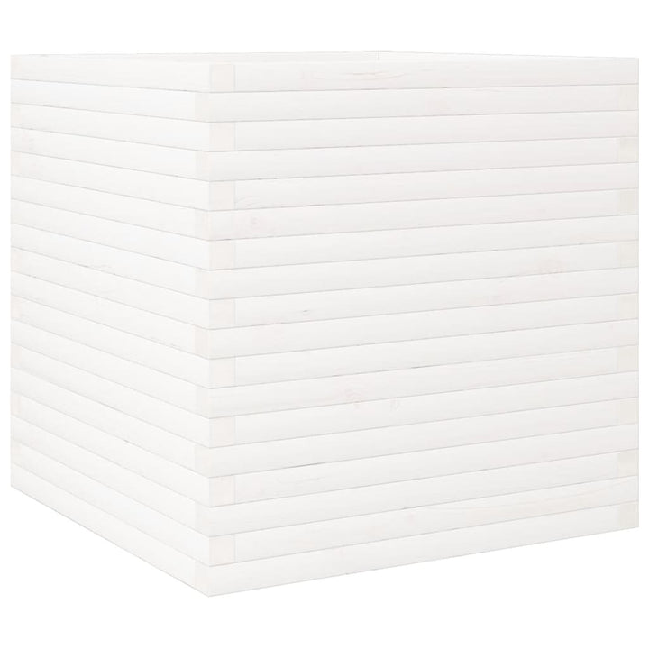 plantekasse 70x70x68,5 cm massivt fyrretræ hvid