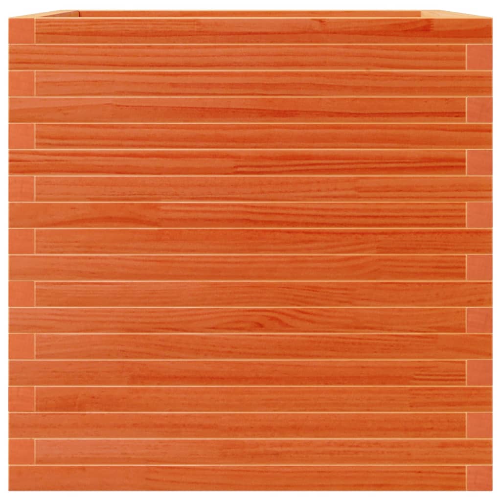 plantekasse 70x70x68,5 cm massivt fyrretræ gyldenbrun