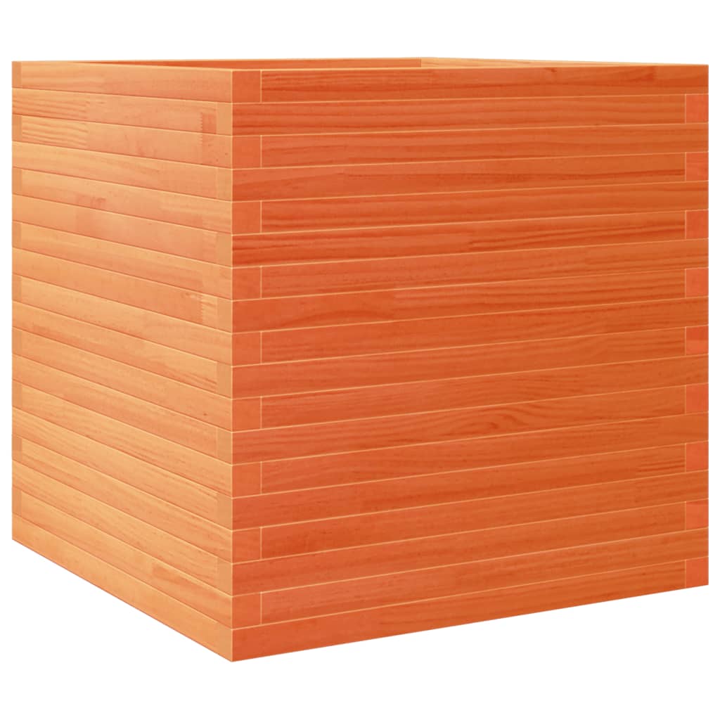 plantekasse 70x70x68,5 cm massivt fyrretræ gyldenbrun