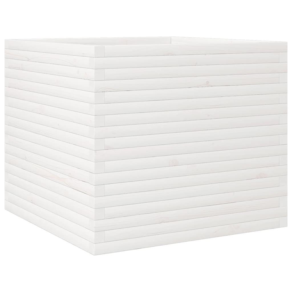 plantekasse 80x80x68,5 cm massivt fyrretræ hvid