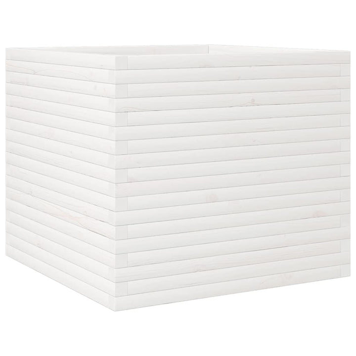 plantekasse 80x80x68,5 cm massivt fyrretræ hvid