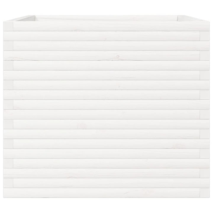 plantekasse 80x80x68,5 cm massivt fyrretræ hvid