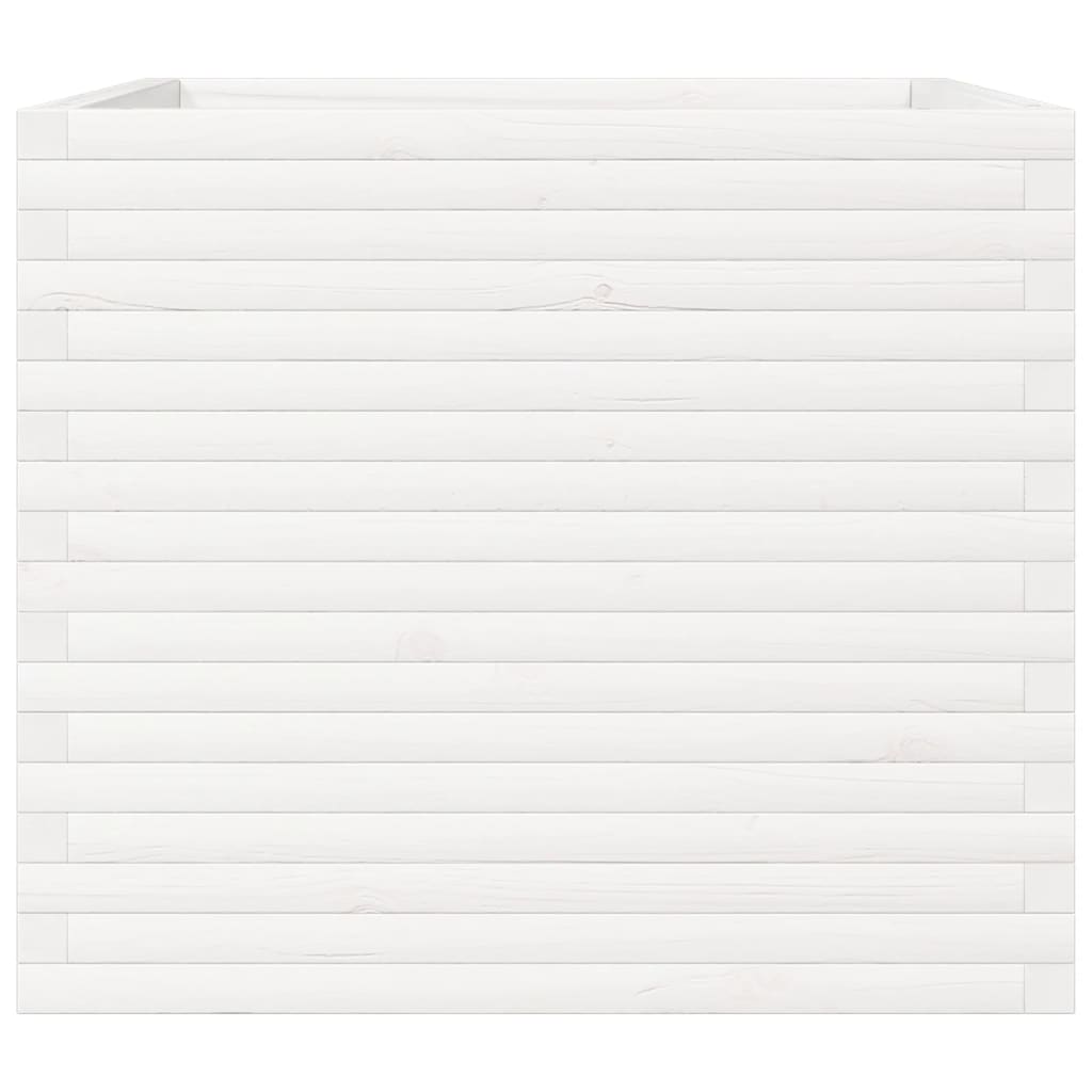 plantekasse 80x80x68,5 cm massivt fyrretræ hvid