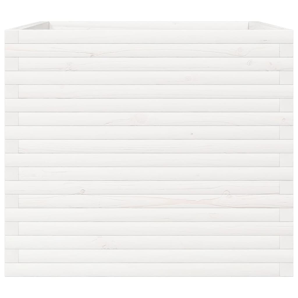 plantekasse 80x80x68,5 cm massivt fyrretræ hvid
