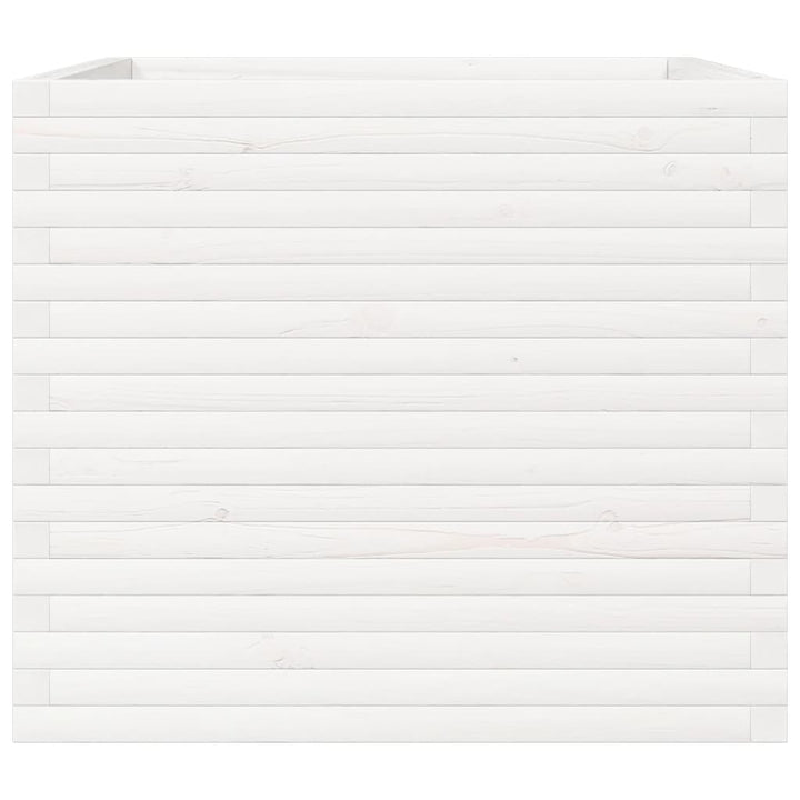 plantekasse 80x80x68,5 cm massivt fyrretræ hvid