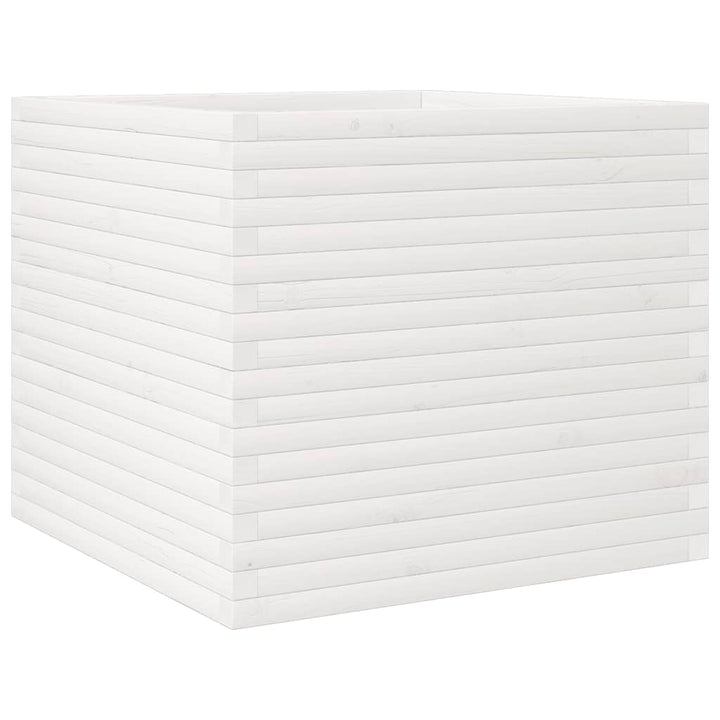 plantekasse 80x80x68,5 cm massivt fyrretræ hvid