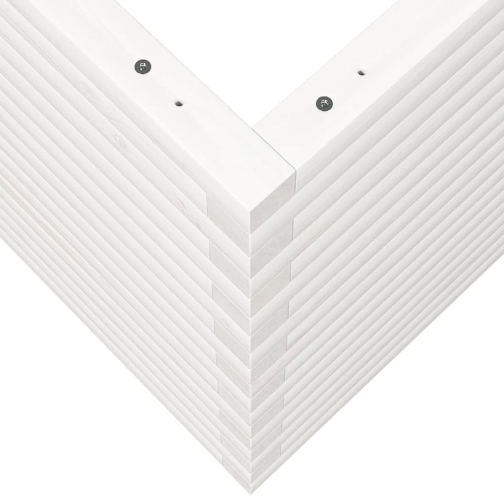 plantekasse 80x80x68,5 cm massivt fyrretræ hvid