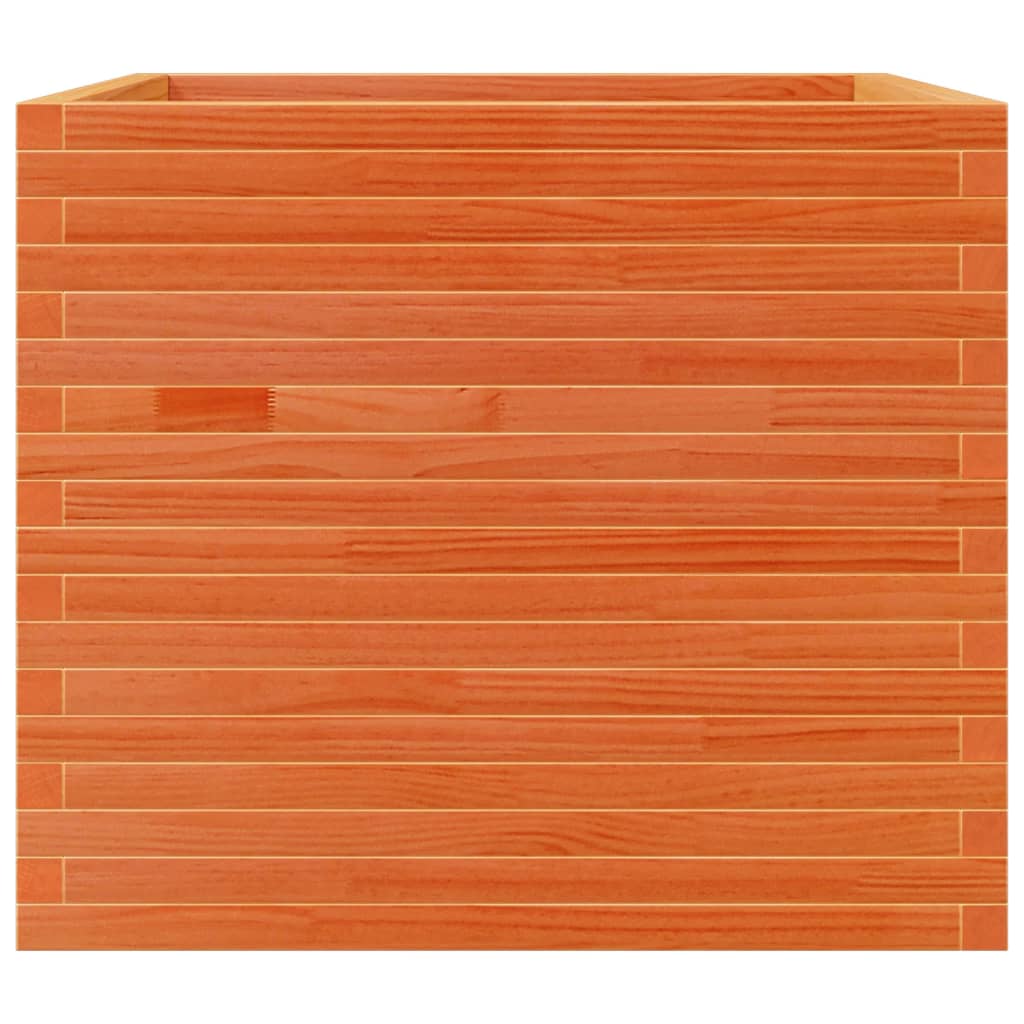 plantekasse 80x80x68,5 cm massivt fyrretræ gyldenbrun