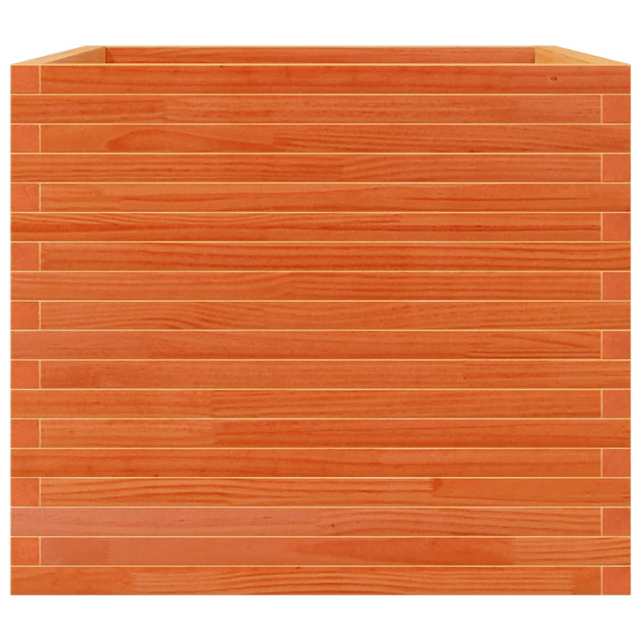 plantekasse 80x80x68,5 cm massivt fyrretræ gyldenbrun
