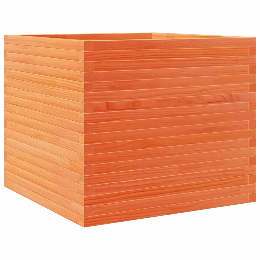 plantekasse 80x80x68,5 cm massivt fyrretræ gyldenbrun