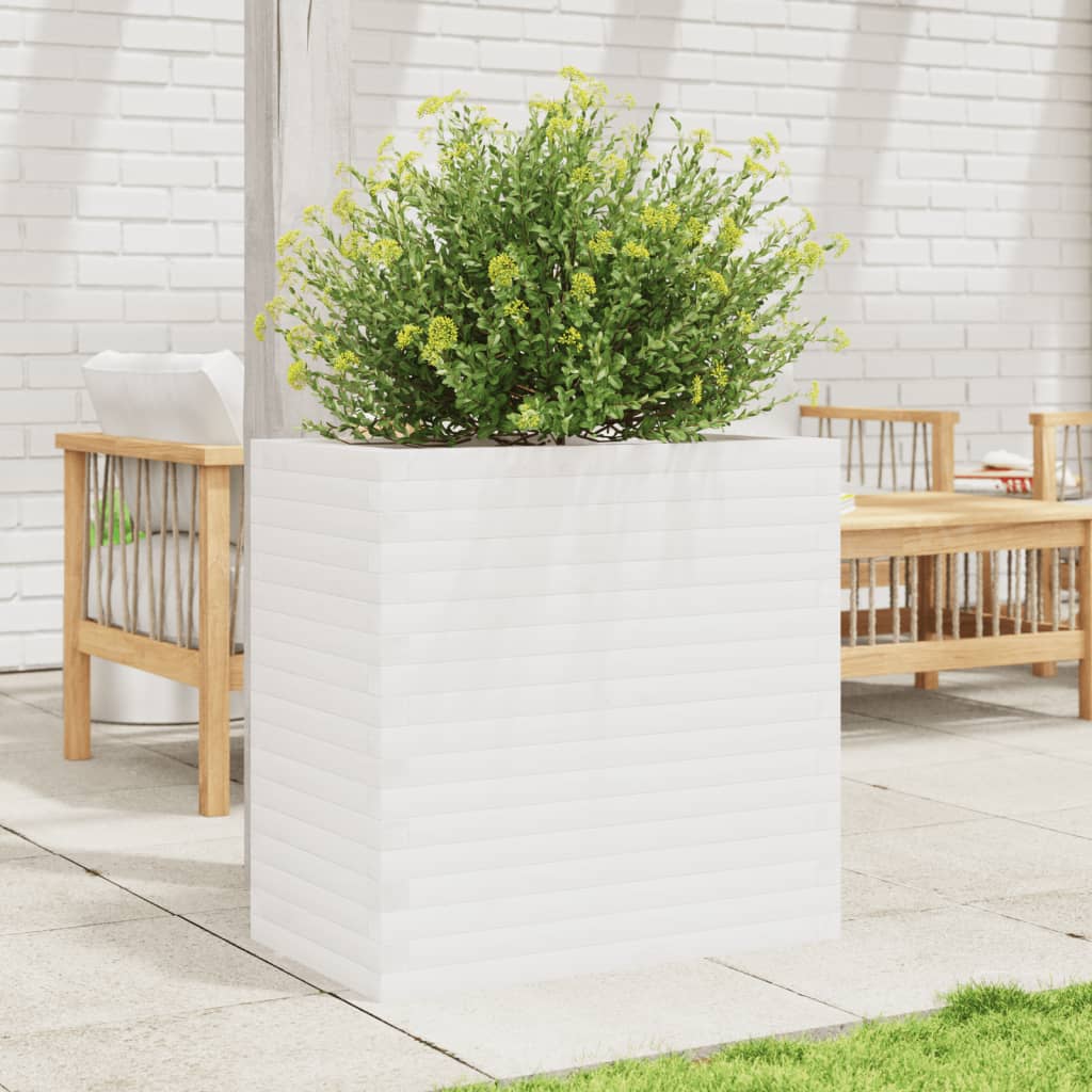 plantekasse 70x40x68,5 cm massivt fyrretræ hvid