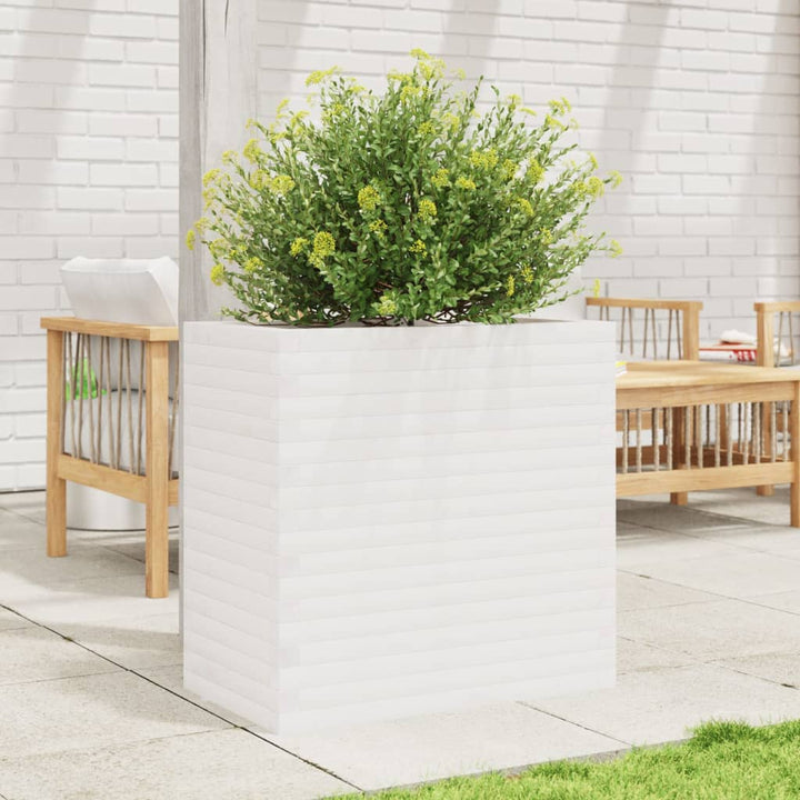plantekasse 70x40x68,5 cm massivt fyrretræ hvid