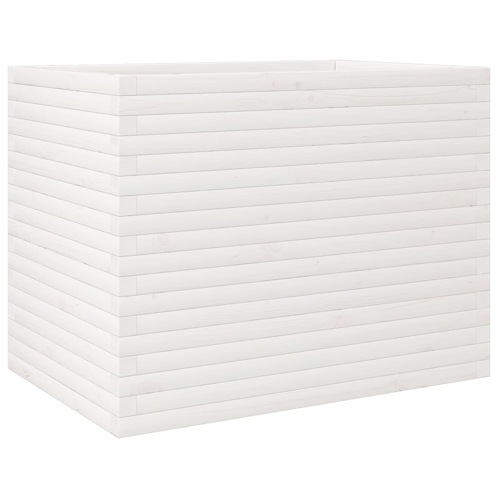 plantekasse 90x60x68,5 cm massivt fyrretræ hvid