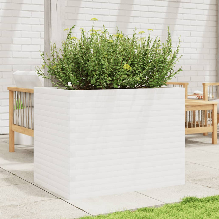 plantekasse 90x60x68,5 cm massivt fyrretræ hvid