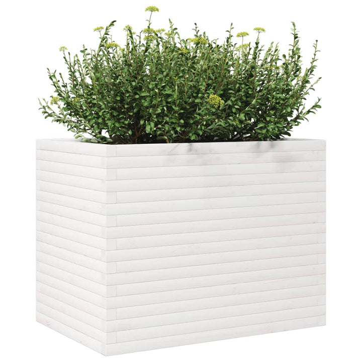 plantekasse 90x60x68,5 cm massivt fyrretræ hvid