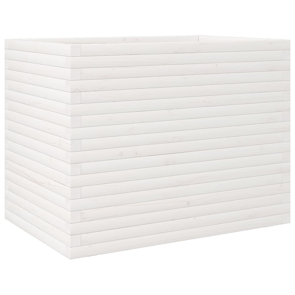 plantekasse 90x60x68,5 cm massivt fyrretræ hvid