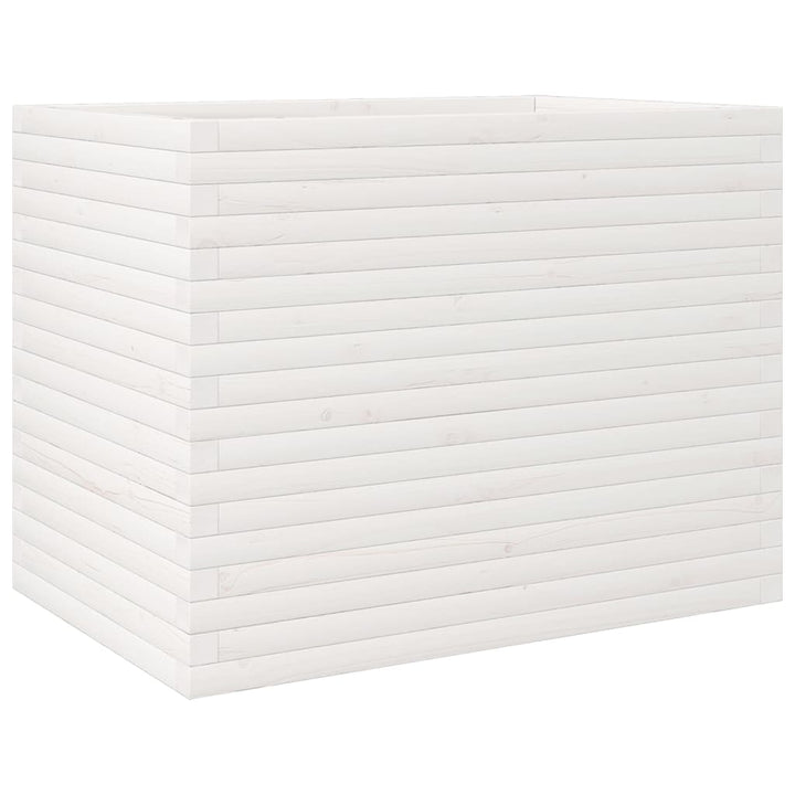 plantekasse 90x60x68,5 cm massivt fyrretræ hvid