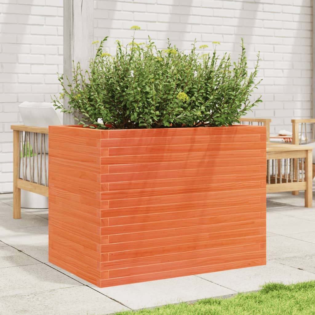 plantekasse 90x60x68,5 cm massivt fyrretræ gyldenbrun