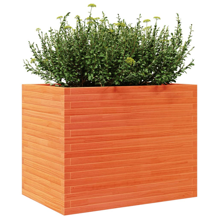 plantekasse 90x60x68,5 cm massivt fyrretræ gyldenbrun