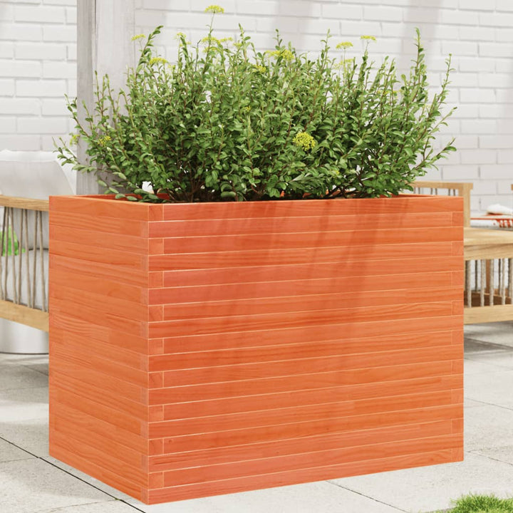 plantekasse 90x60x68,5 cm massivt fyrretræ gyldenbrun