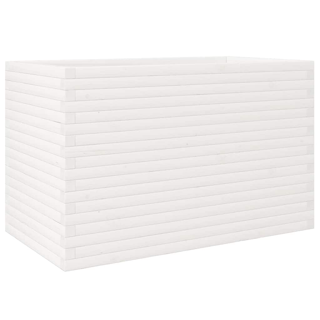 plantekasse 110x60x68,5 cm massivt fyrretræ hvid