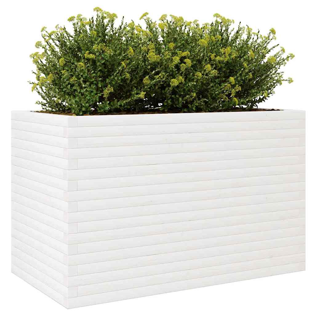 plantekasse 110x60x68,5 cm massivt fyrretræ hvid