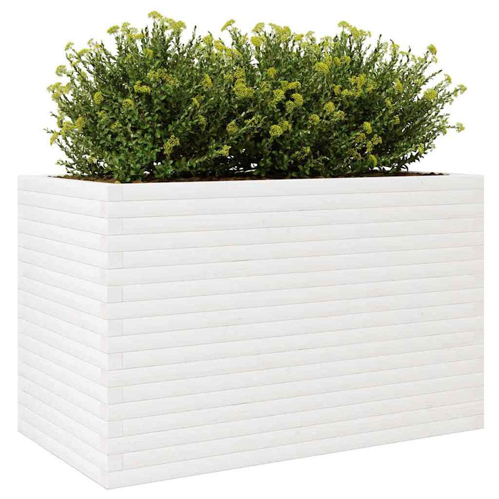 plantekasse 110x60x68,5 cm massivt fyrretræ hvid