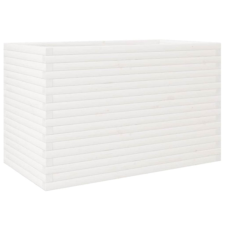 plantekasse 110x60x68,5 cm massivt fyrretræ hvid